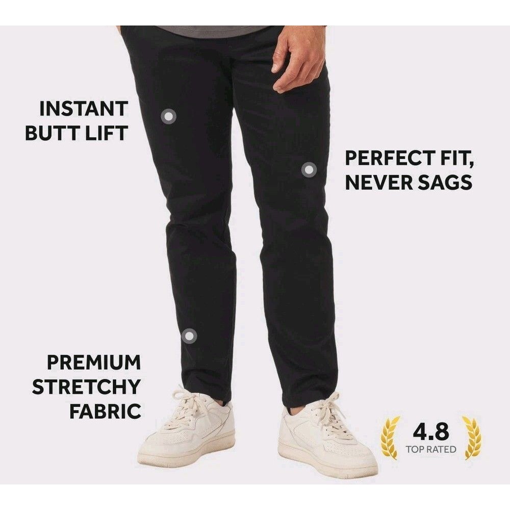 NEW Perk Feel Good Chinos Men’s 38x30* Slim Fit Stretch Black Pants NWT